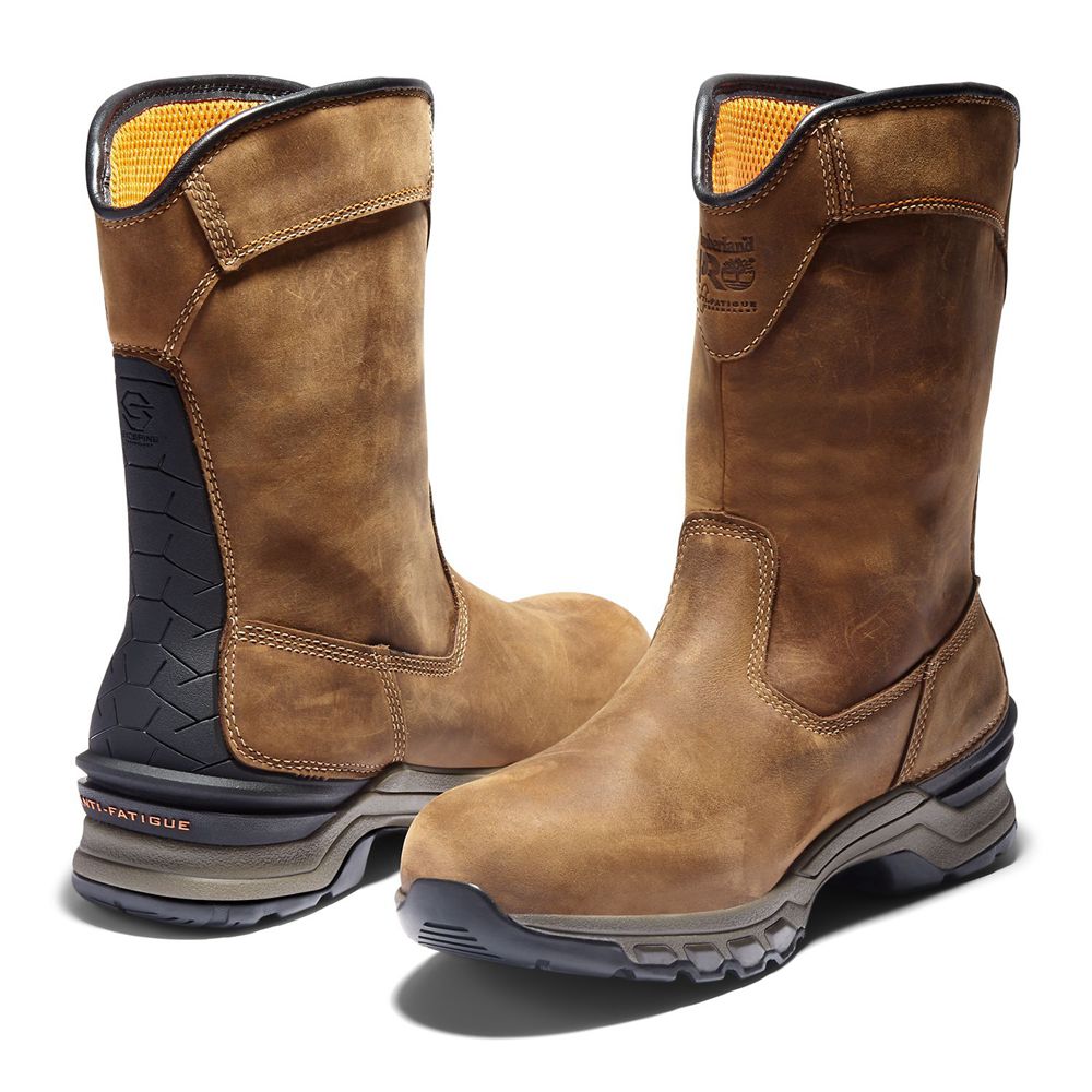 Bocanci De Muncă Timberland Barbati Maro/Negrii - Pro® Hypercharge Pull-On - Romania - BWADRO836